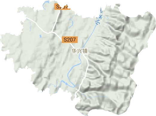 华兴镇地形地图