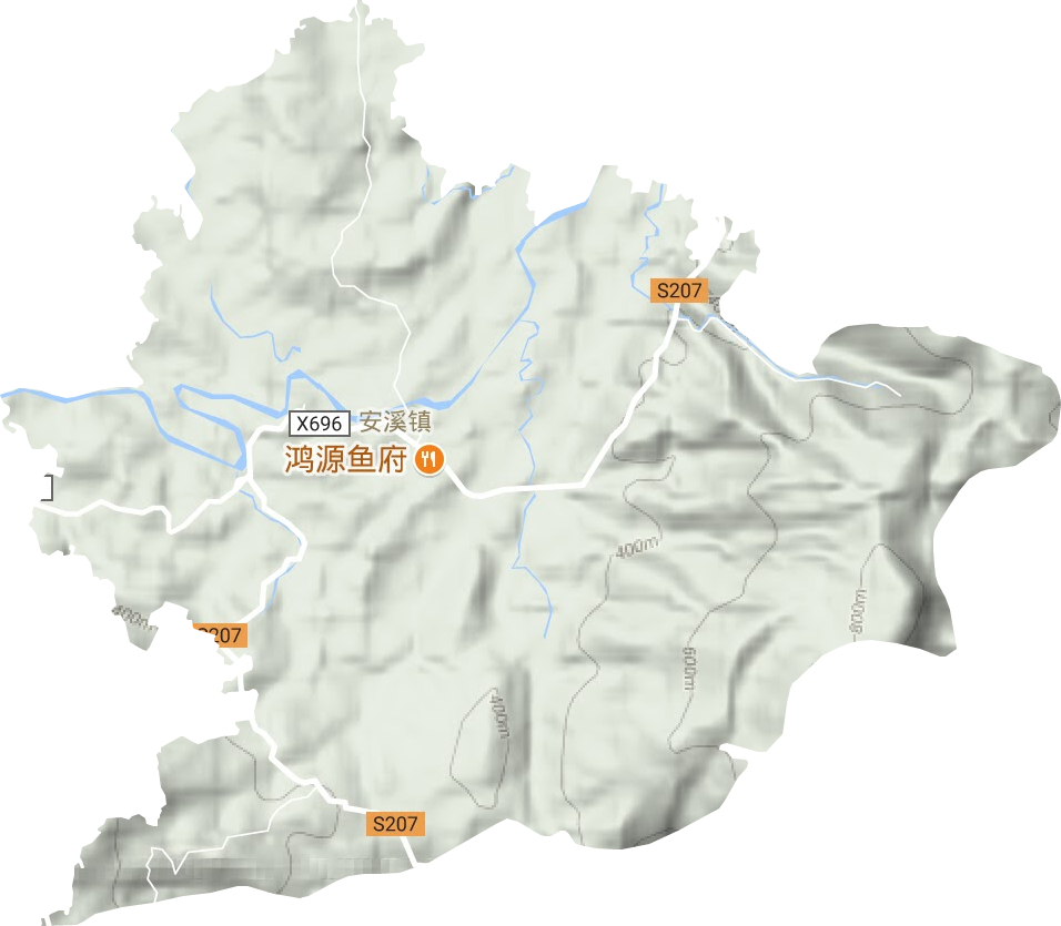 安溪镇地形地图