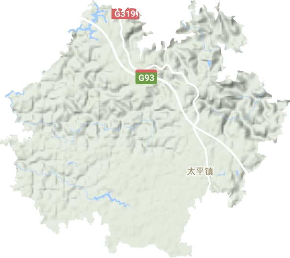 太平镇地形地图