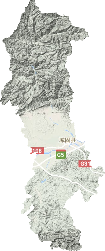 城固县地形地图