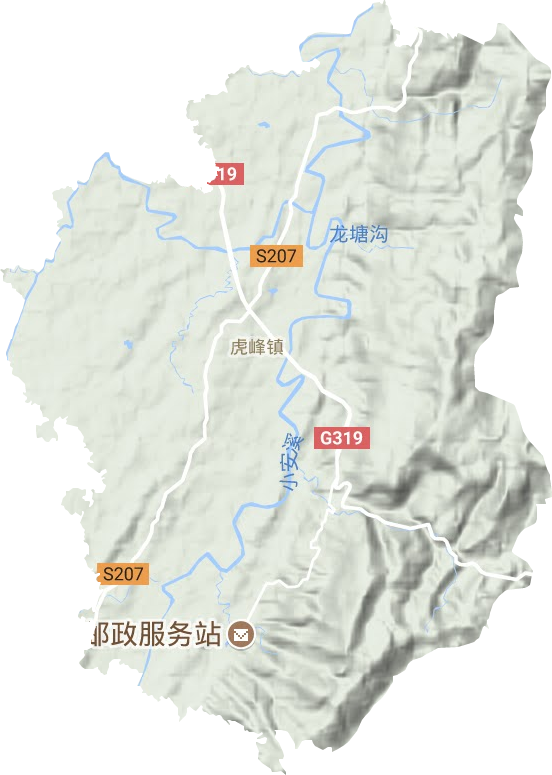 虎峰镇地形地图