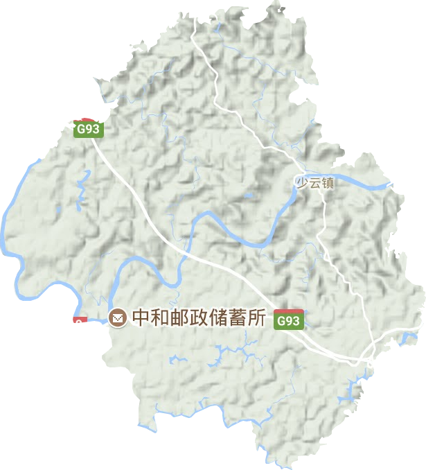 少云镇地形地图