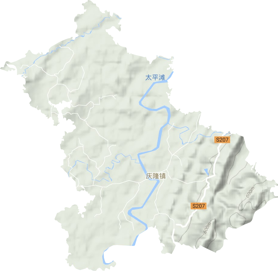 庆隆镇地形地图