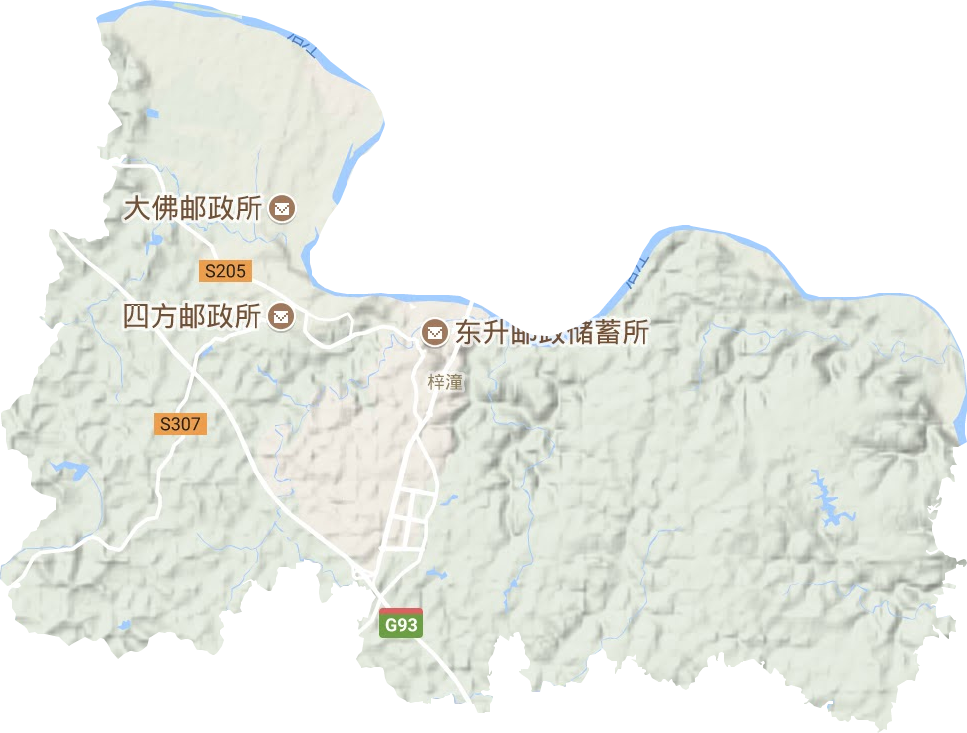 梓潼街道地形地图