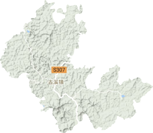 古溪镇地形地图