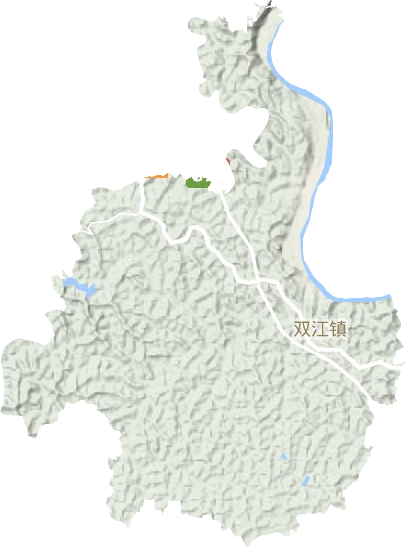 双江镇地形地图