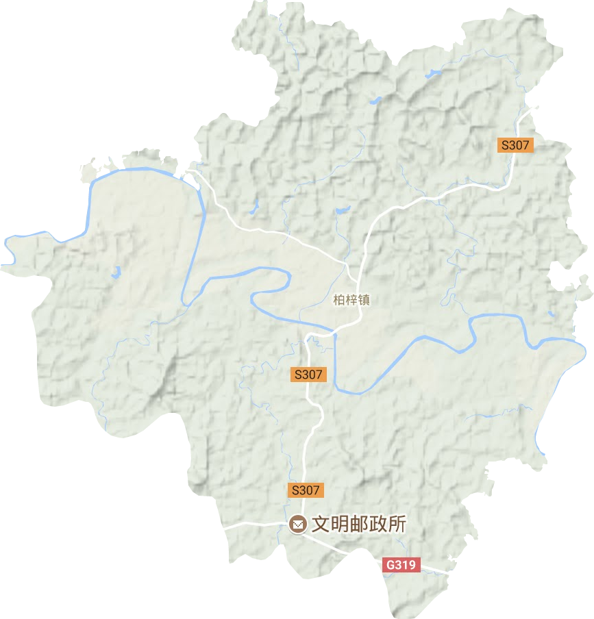 柏梓镇地形地图