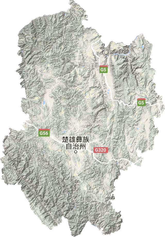 楚雄州地形地图