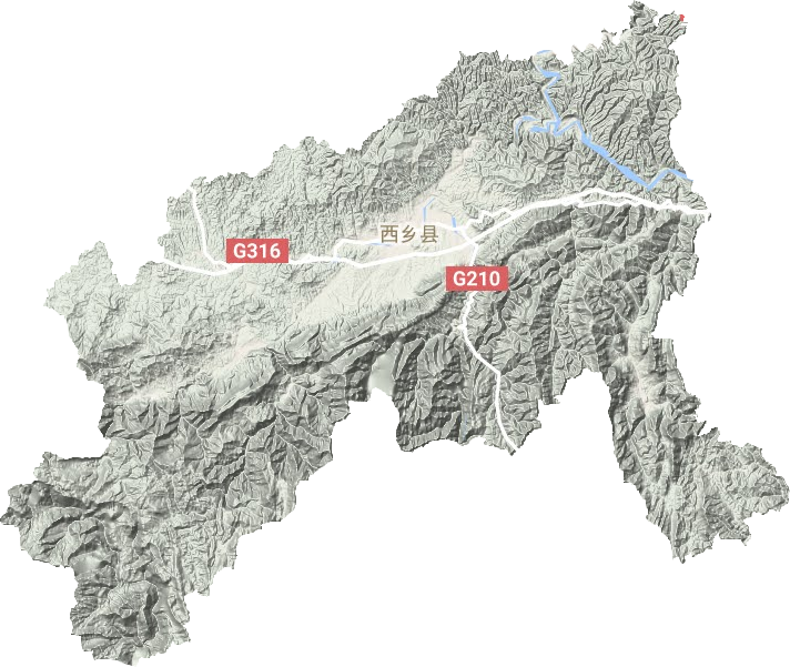 西乡县地形地图