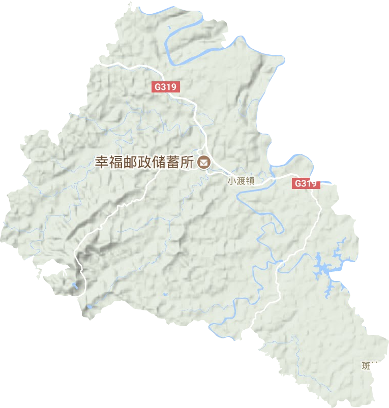 小渡镇地形地图