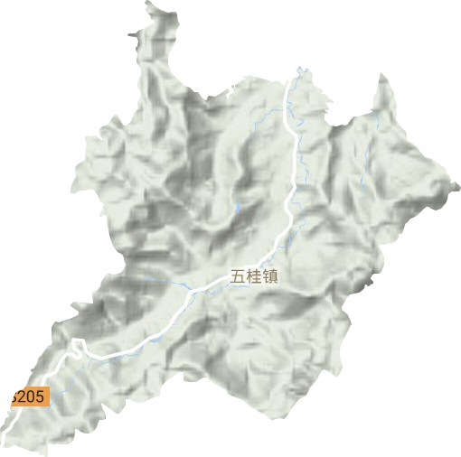 五桂镇地形地图