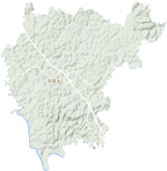 田家镇地形地图