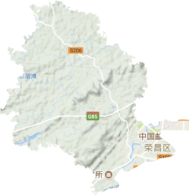 昌元街道地形地图