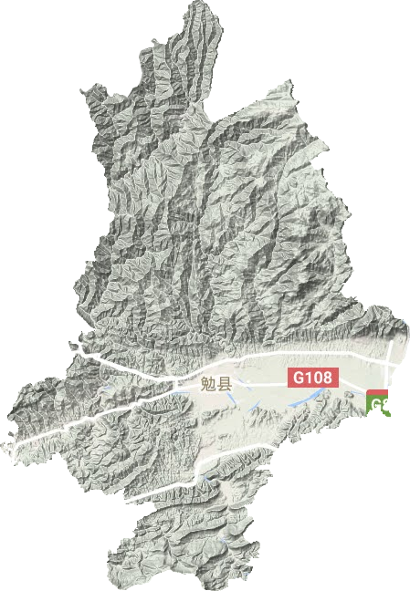 勉县地形地图