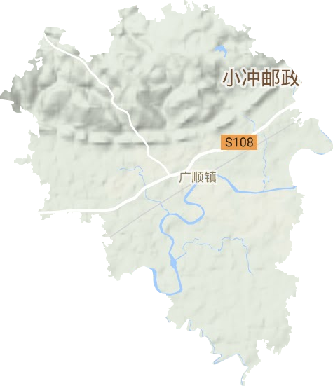 广顺街道地形地图