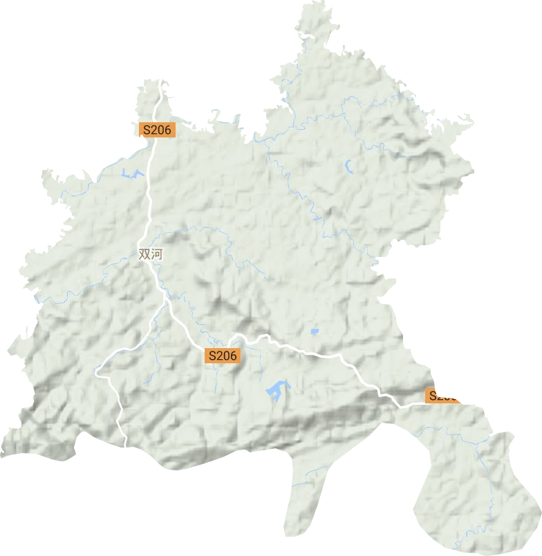 双河街道地形地图