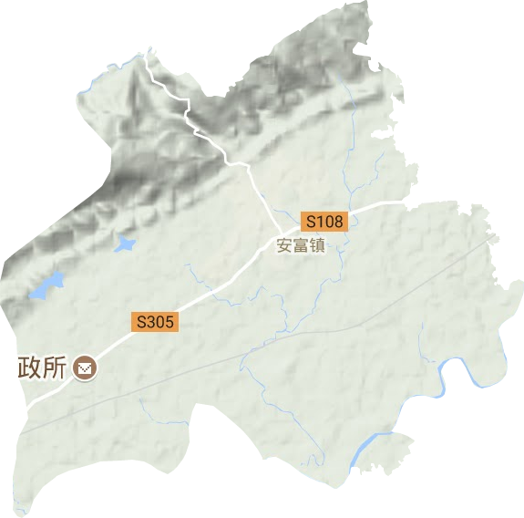 安富街道地形地图