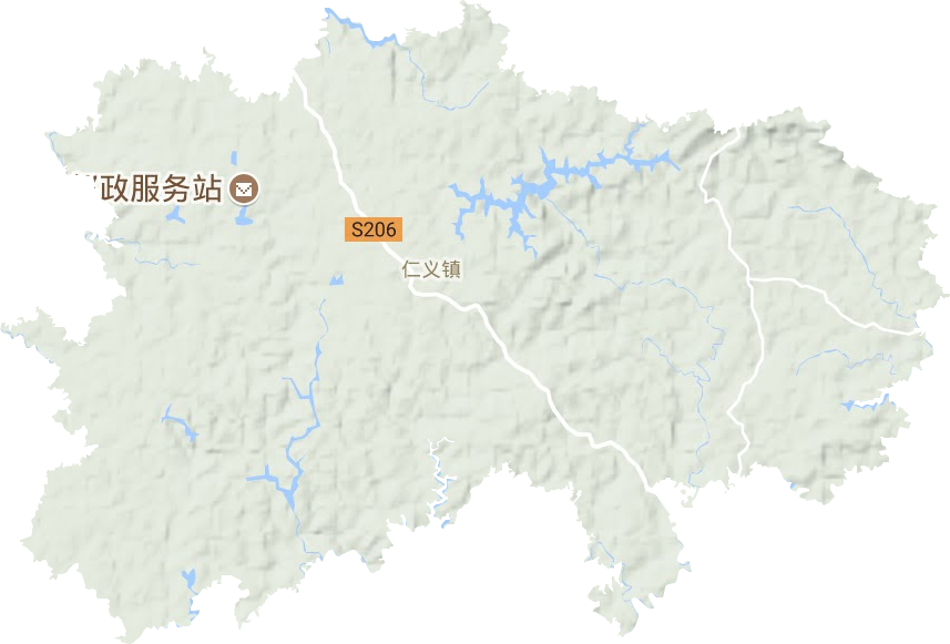 仁义镇地形地图