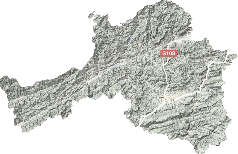 宁强县地形地图