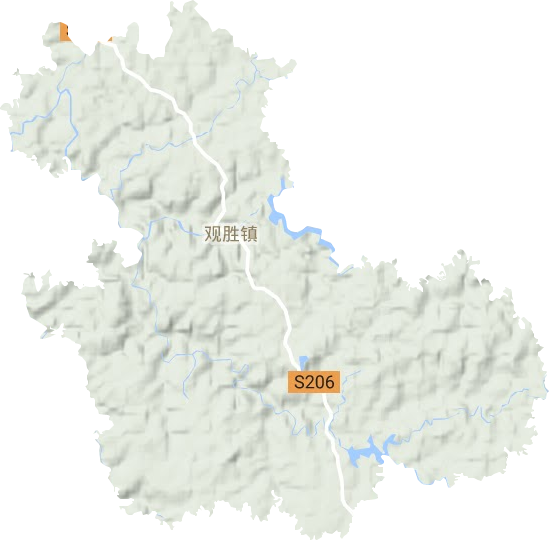 观胜镇地形地图