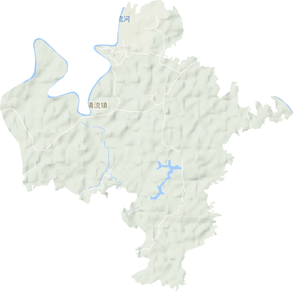 清流镇地形地图