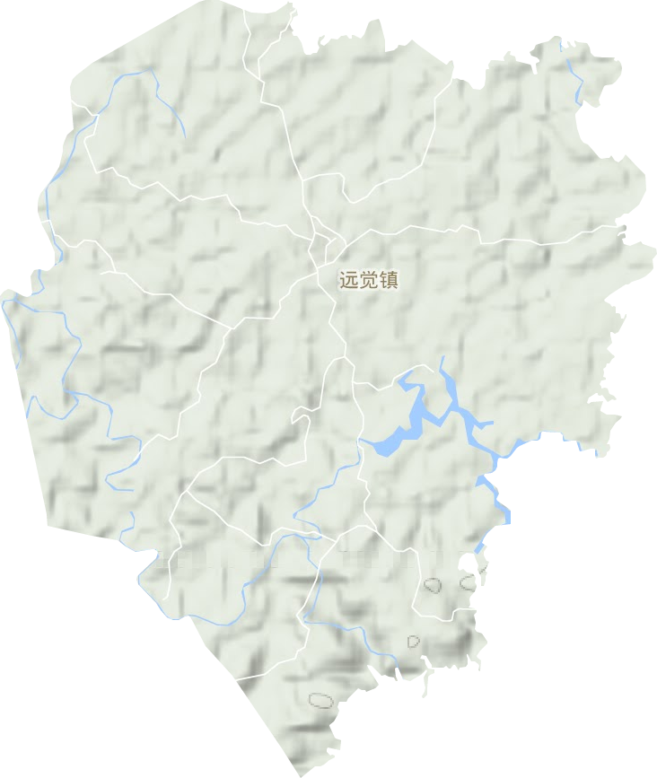 远觉镇地形地图