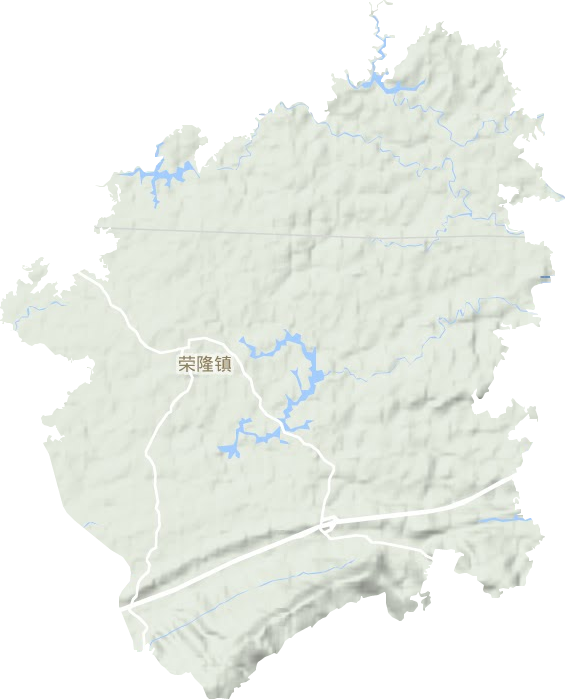 荣隆镇地形地图