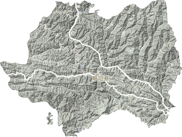 略阳县地形地图