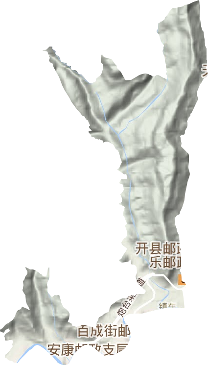 镇东街道地形地图