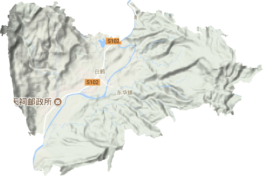 白鹤街道地形地图