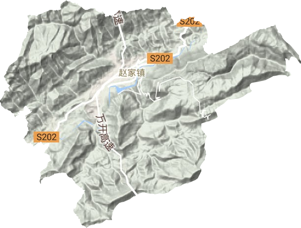 赵家街道地形地图