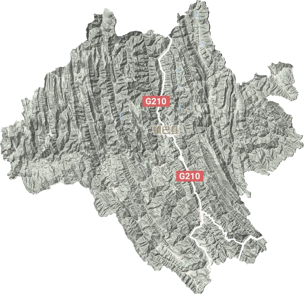 镇巴县地形地图