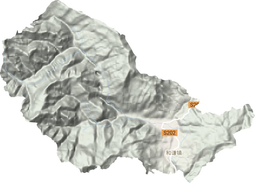 和谦镇地形地图
