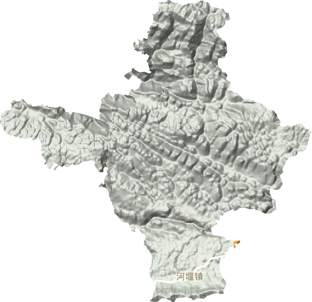 河堰镇地形地图