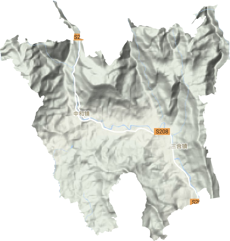 中和镇地形地图