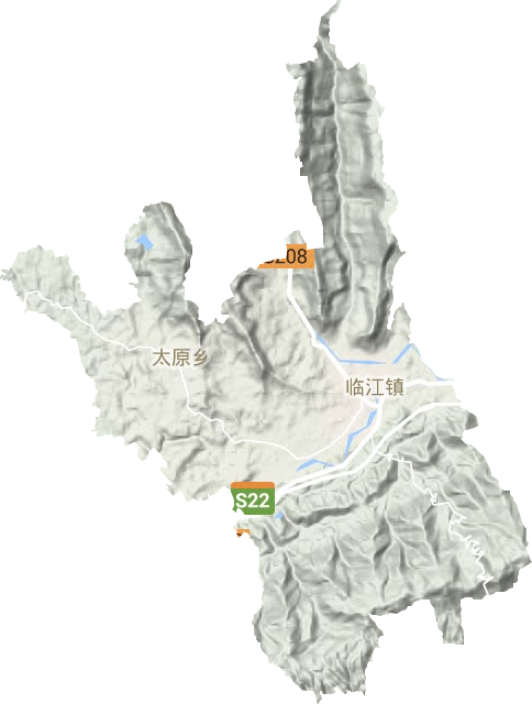 临江镇地形地图