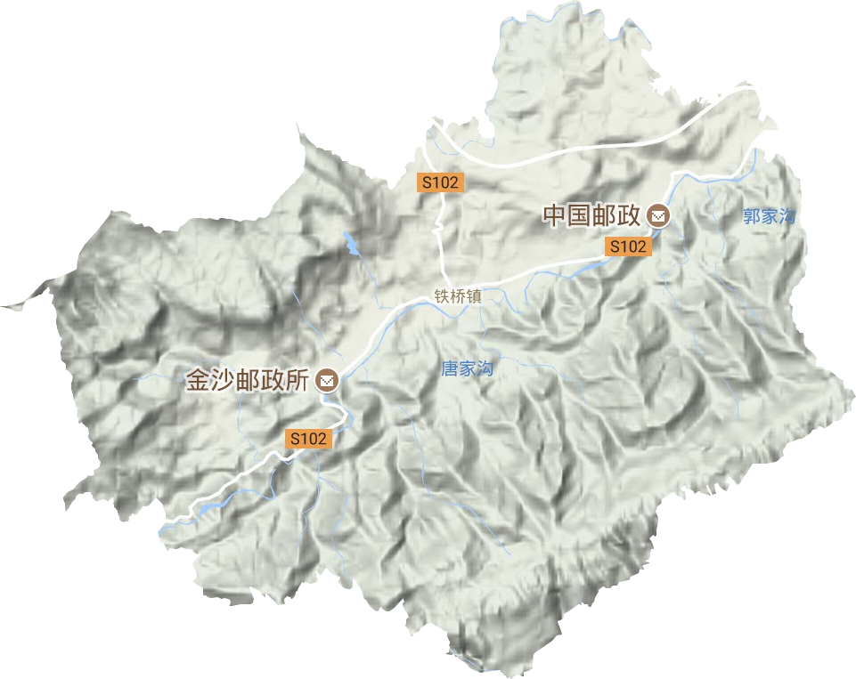 铁桥镇地形地图