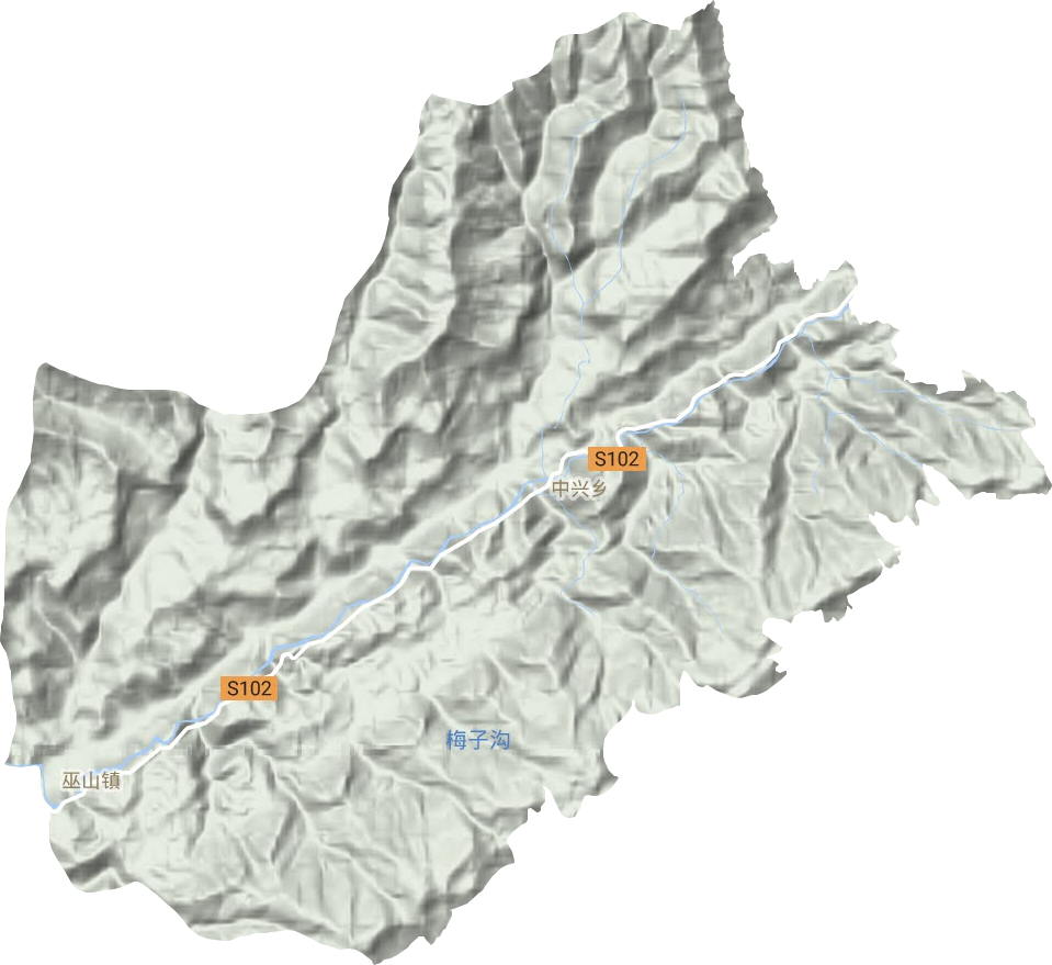 巫山镇地形地图