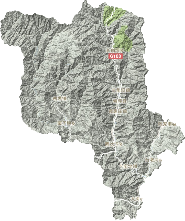 佛坪县地形地图