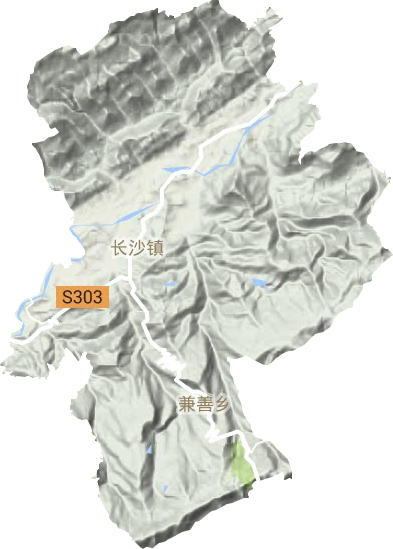 长沙镇地形地图