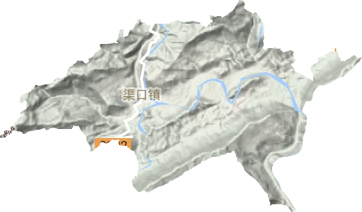 渠口镇地形地图