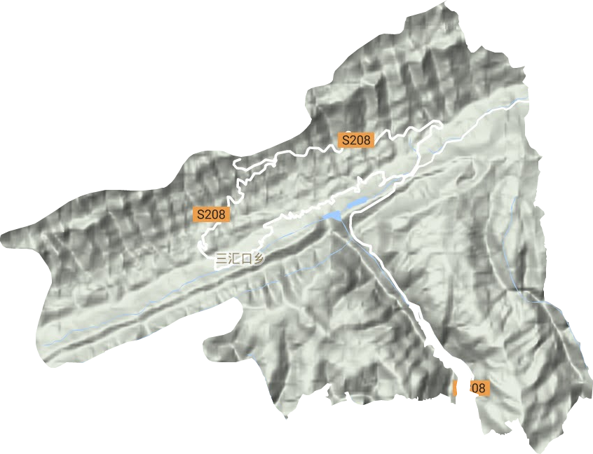 三汇口乡地形地图