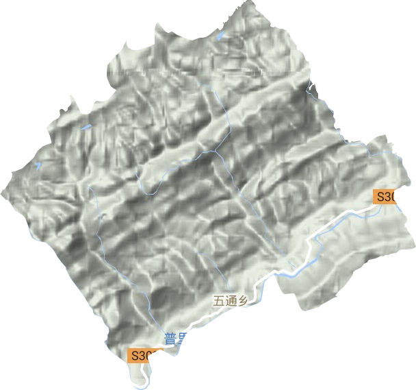 五通乡地形地图