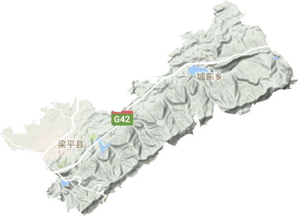 梁山街道地形地图