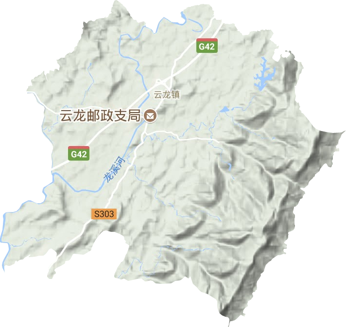 云龙镇地形地图