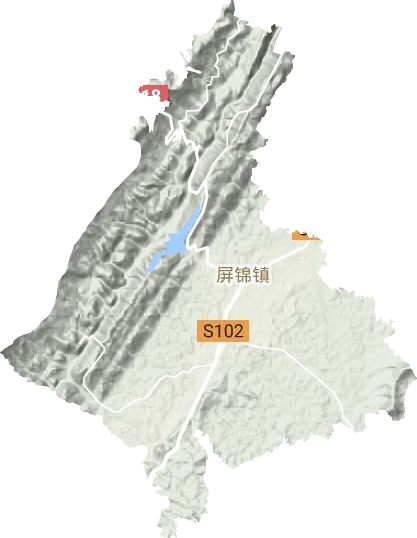 屏锦镇地形地图