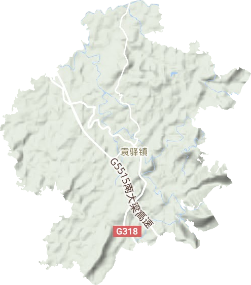 袁驿镇地形地图