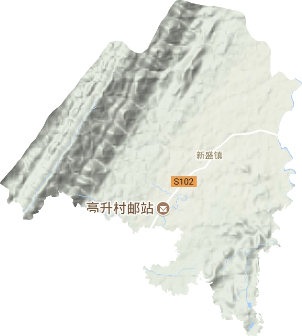 新盛镇地形地图