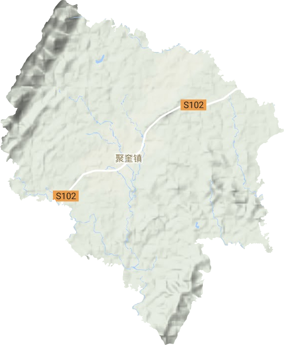 聚奎镇地形地图