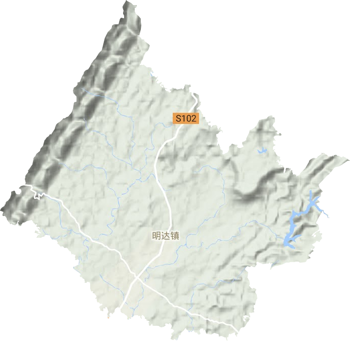 明达镇地形地图